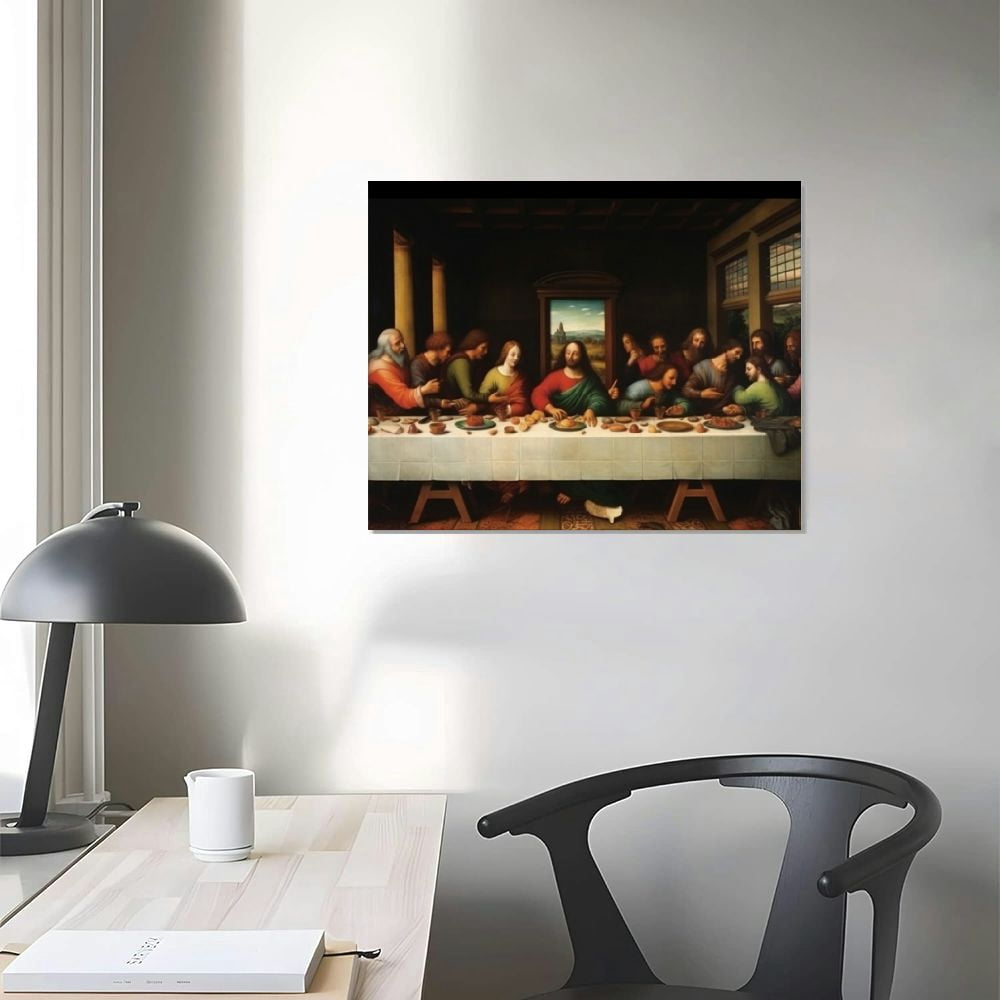 COMIO The Last Supper Wall Decor - Leonardo Da Vinci Canvas Art Print - Jesus Poster - Famous Paintings Reproduction - Modern Artwork Religious Pictures for Dining Room Living Room