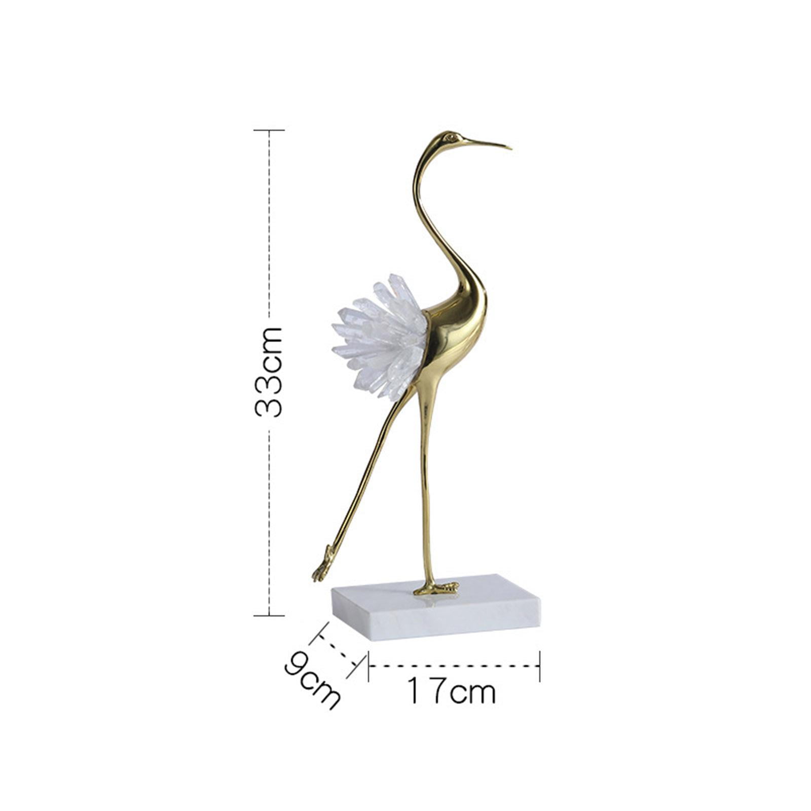 Golden Crane Statue Animal Bird Modern Minimalist Luxury Sculpture Figurine Ornament for Home Shelves Bedroom Decoration Style D