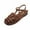 Brown, variant on Anuirheih Women's Closed Toe Flat Sandals Comfortable Ankle Strap Cut Out Cage Summer Roman Shoes(Beige)