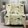 thumbnail image 2 of Cartoon Farmhouse Blanket Soft Cozy Warm Twin Blanket for Bed, Plush Fuzzy Flannel Fleece Blankets for Sofa, Cute Watercolor Cabin Animals Trees Yellow Throw Blankets for Couch Gifts, 60"x80", 2 of 9