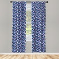thumbnail image 2 of Ambesonne Blue Floral Curtains, Vintage Meadow Flowers, Pair of 28"x63", Blush and Mint Green, 2 of 4