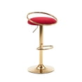 thumbnail image 4 of 25-33 Inch Velvet Bar Stools, Counter Height Adjustable Swivel Modern Industrial Style Chairs with Back & Golden Metal Base, Stools Chair with Footrest for Home Kitchen Island, Pub(Wine Red,Set of 8), 4 of 9