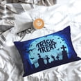 thumbnail image 5 of Zufioo Halloween Trick Or Treat Print Double-Sided Throw Pillow Cover, Pillow Protector Home Decor - With Hidden Zipper, Suitable for Bedroom, Living Room, Car Interior-14"x20", 5 of 6