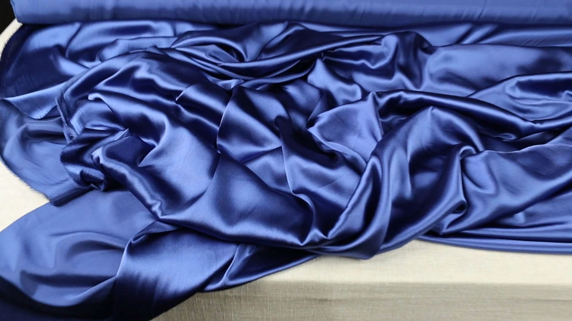 BUTTERFLY- Royal Blue Satin Charmeuse Fabric By The Yard 340