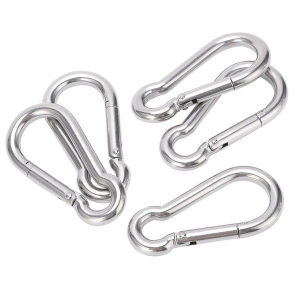Ccdes Stainless Steel Spring Snap Hook,5pcs 70mm Carabiner Clip Stainless Steel Heavy Duty Spring Snap Hook For Climbing Backpack