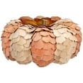 thumbnail image 2 of Fall Harvest Layered Wooden Leaves Pumpkin - 10" - Beige and Orange, 2 of 8