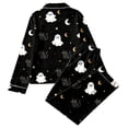 thumbnail image 3 of WOYY Girls Black Halloween Pajamas Long Sleeve Button Front Shirt Pants PJ Set, Sizes 3-14, 3 of 6