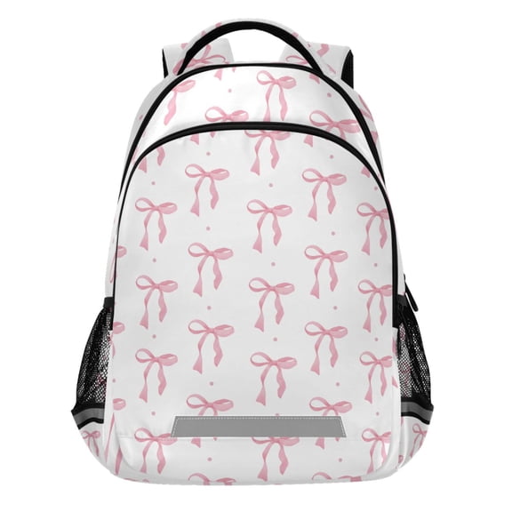ALAZA Watercolor Pink Bow Pattern Backpack Elementary School Bags Student Bookbag Travel Rucksack