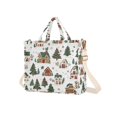 thumbnail image 7 of FORMRS Womens Corduroy Tote Bag Crossbody Shoulder Handbag with Pocket, Brown Christmas House, 7 of 7