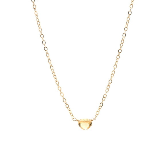 LTC Designs 14k Gold-Filled Chain Necklace with a Citrine Heart-shaped Centerpiece, 16", for Adults