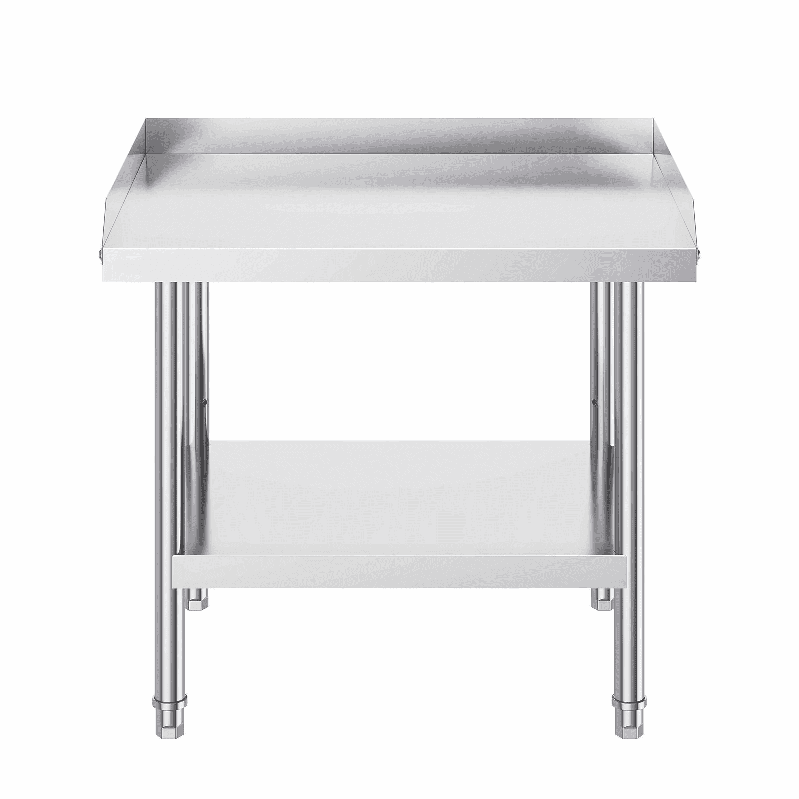 Stainless Steel Work Table 24x28x26 Inch, Commercial Prep Table, 3-Sided Backsplash, Adjustable Height Metal Worktable for Kitchen Restaurant Hotel
