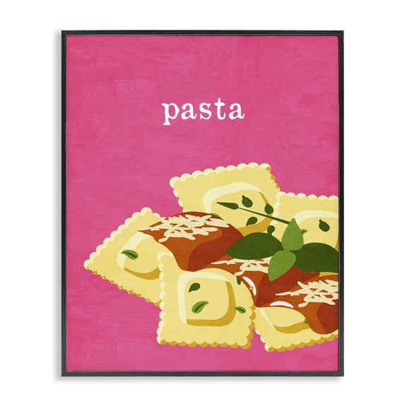 Stupell Industries Modern Ravioli Pasta Dish Black Framed Giclee Art, 11 x 14, by Kim Allen