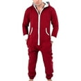 thumbnail image 3 of Men’s Onesies, Unisex Plain One-Piece Pajama Jumpsuit – Hooded Plain Onesies for Men, Cozy Adult Loungewear Playsuit, 3 of 3