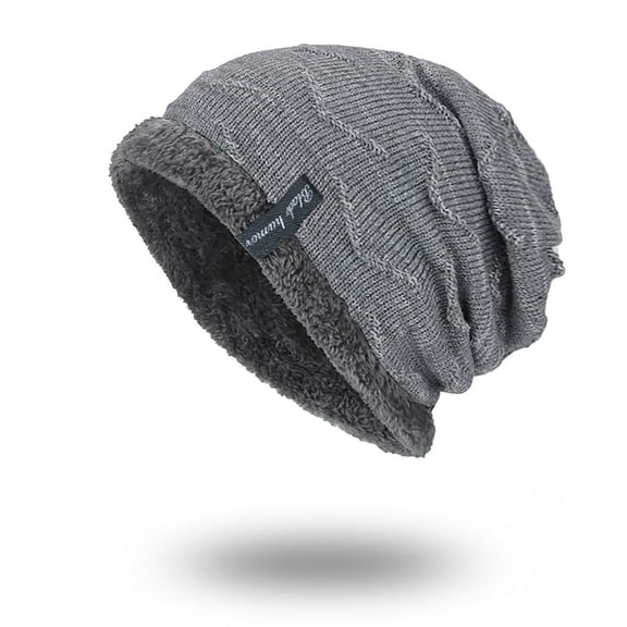 PMVFHDE Warm Knit Cap for Cold Weather Mixed Color Stretchable Hat for Men and Women Cozy Yarn Headwear for Autumn and Winter Days Grey