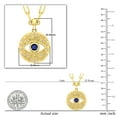 thumbnail image 5 of Dazzlingrock Collection Round 4mm Blue Sapphire & White Diamond Evil Eye Paperclip Gold Chain Pendant Necklace for Women (0.50 ctw, Color I-J, Clarity I1-I2) in 14K Yellow Gold, 5 of 6