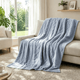 thumbnail image 6 of Sortora Blue Throw Blanket, Throw Size Plush Fluffy Couch Blankets, Soft Lightweight Cozy Bed Blankets for All Seasons - 280GSM Double-Sided 3D Knit, Machine Washable, 50"x60", 6 of 7