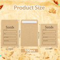 thumbnail image 3 of 100 Pcs Seed Envelopes 3.54 x 2.36 Inch Brown Kraft Paper Seed Packets Envelopes Reseal_wm25, 3 of 7