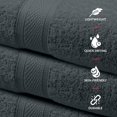 thumbnail image 4 of Canadian Linen Imperial Medium Bath Towels Set, 24”x48” 6 Pack Lightweight Quick Dry Soft Absorbent Cotton Towel for Home, Hospitality, Gym, Dark Grey, 4 of 9