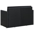 thumbnail image 3 of vidaXL 2 Seater Garden Sofa with Cushions Black Poly Rattan, 3 of 5