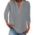 thumbnail image 2 of Womens Short Sleeve Tops Women's Fashion Casual V Neck Down Short Sleeve Top T Shirt Tops for Women, 2 of 6