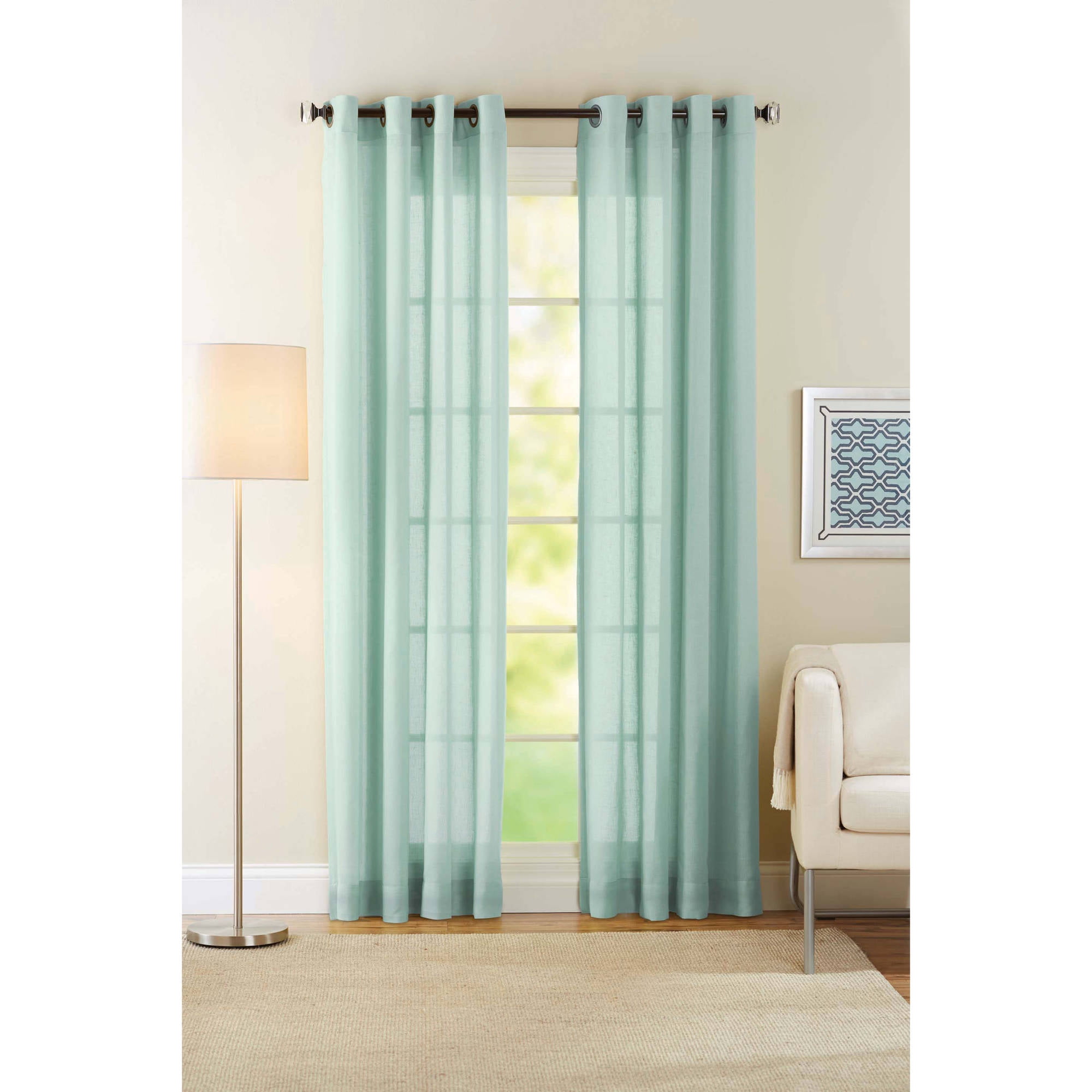 Better Homes And Gardens Semi Sheer Polyester Curtain Panel Walmartcom Walmartcom