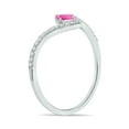 thumbnail image 2 of SZUL Women's 1/4 Carat TW Pink Topaz and Diamond V Shape Ring in 10K White Gold, 2 of 6