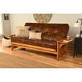 Kodiak Furniture Phoenix Butternut Futon with Saddle Brown Faux Leather