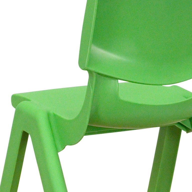 Flash Furniture Kids Plastic Stacking Chair (4 Pack), Green