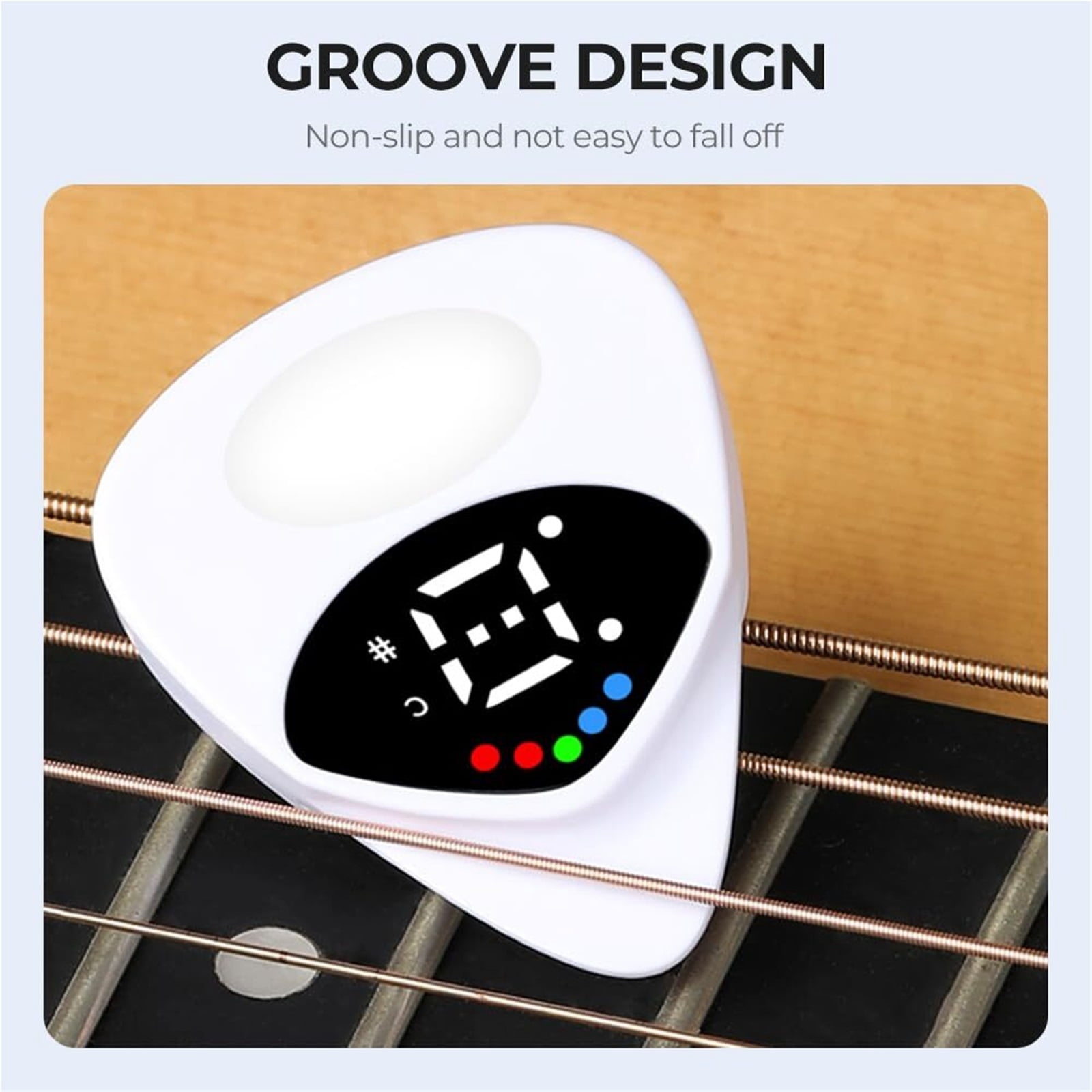 2 In 1 Guitar Tuner and Guitar Pick, 2025 New Digital Guitar Pick with LED Screen Display, Efficient Tuning Guitar Pick Tuner, Guitar Pick Plectrum with 12 Equal Temperaments Musical Note