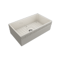 thumbnail image 3 of BOCCHI Vigneto Apron Front Fireclay 33 in. Single Bowl Kitchen Sink with Protective Bottom Grid and Strainer in Biscuit, 3 of 6