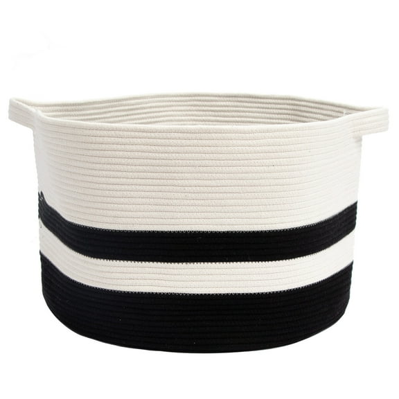 Gex Worldwide Extra Large Cotton Rope Laundry Hamper, Black