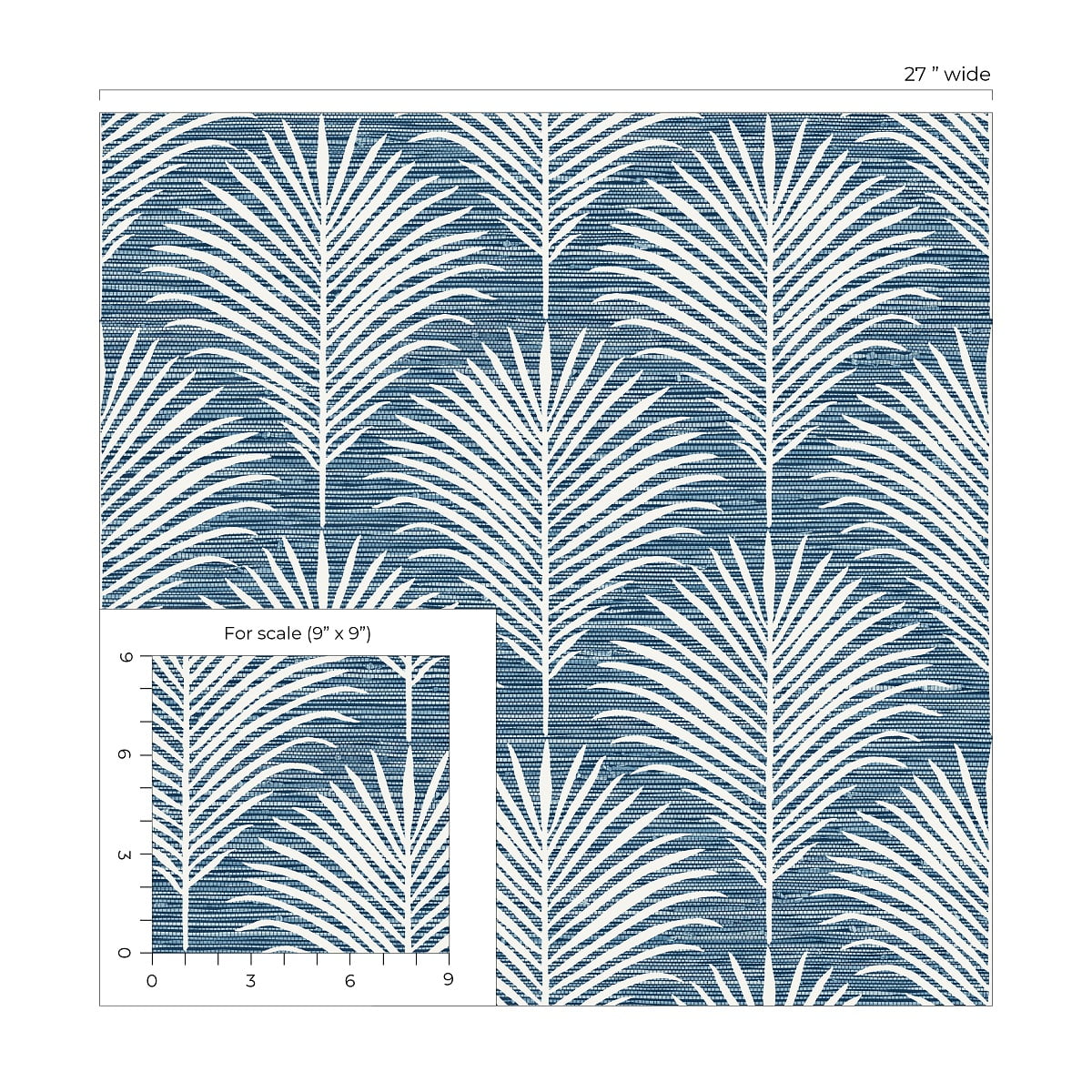 NextWall Blue Lagoon Grassland Palm Peel and Stick Wallpaper