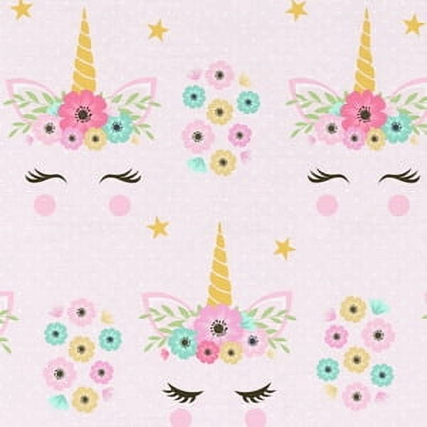 (3 pack) 1 Yard 100% Cotton Hide-and-Seek Unicorn, Pink, 44" Wide for Quilting & Sewing by David Textiles