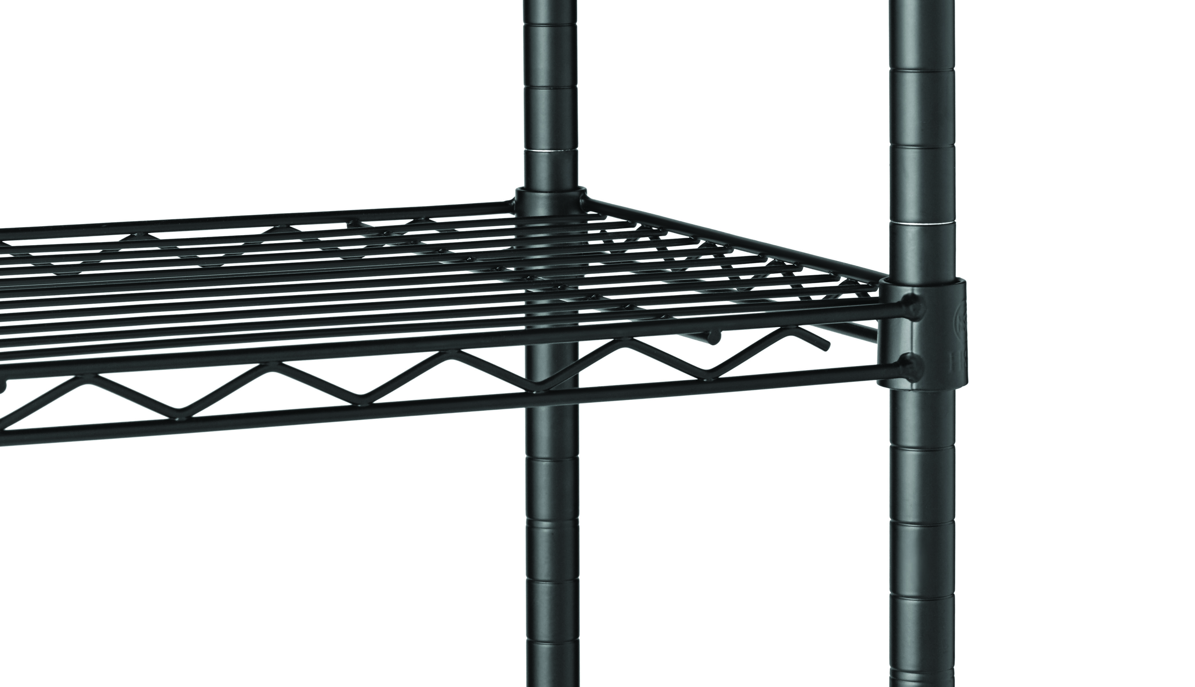 HSS Steel Extra Wire Shelf 13.4"x23.2", Fits 3/4" Pole Diameter, Black, Shelf Capacity 250 lbs - image 2 of 3