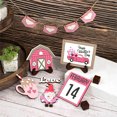 thumbnail image 6 of QianGlow Pink Love House Shape Tiered Tray Decorations, Living Room Tabletop Wooden Decor, Valentine's Day Home Centerpiece,as show, 6 of 6