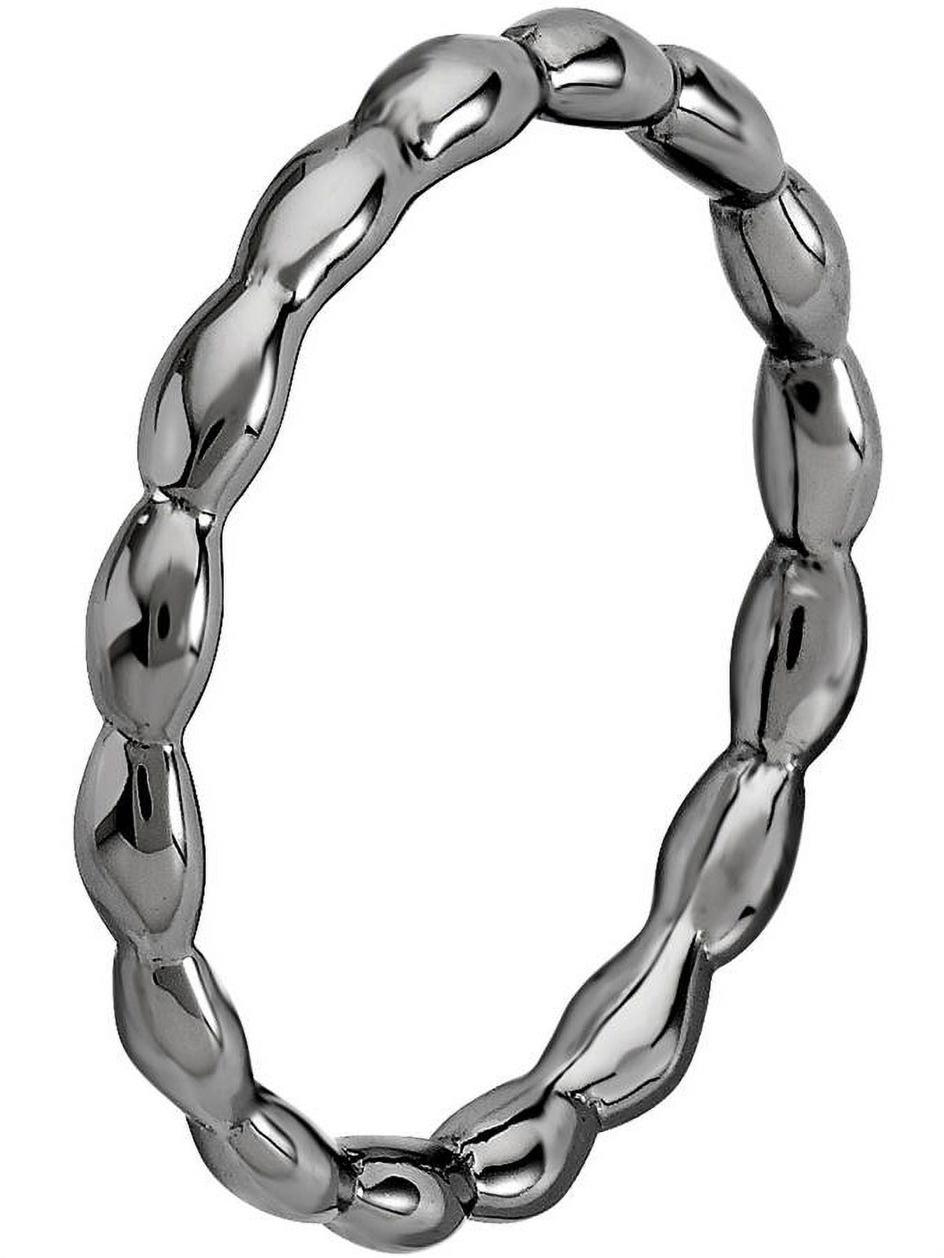 Sterling Silver Black-Plated Rice Ring