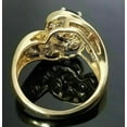 thumbnail image 3 of 2Ct Round Lab Created Blue Sapphire Engagement Cocktail Ring 14K Yellow Gold Plated Silver, 3 of 4
