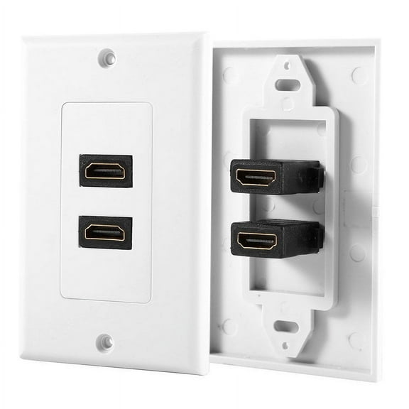 1 * Wall Plates 1 * HDMI Couplers 8 * Mounting Screws-white