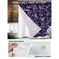 thumbnail image 3 of No Hook Shower Curtain with Snap in Liner Paisley Shower Curtain -Fabric Waterproof Inner Liner, Purple Flowers Shower Curtains Washable 72"x72", 3 of 9