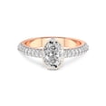 thumbnail image 3 of 1 Carat IGI Certified Oval Shape Lab Grown Diamond Engagement Ring | 14K Rose Gold | Eloa Secret Halo Lab Diamond Ring | FG-VS1-VS2 Quality Friendly Diamonds, 3 of 5