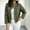 Green, variant on Women's Military Style Denim Jacket Stand Collar Double Breasted Epaulets Cropped Casual Outerwear,Long Sleeve Button Down Utility Jacket for Street Style Concerts Weekend Parties