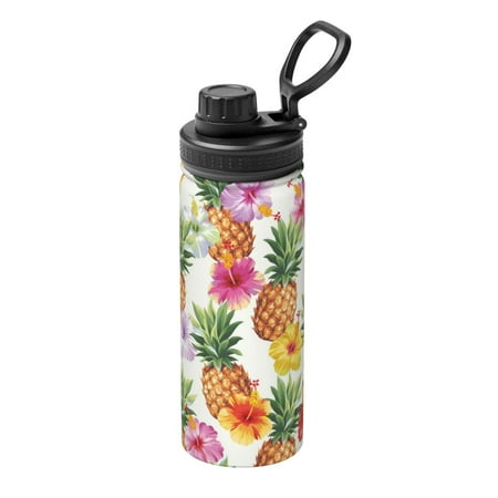 

Goofa Hawaiian Pineappl Print 18oz Sports Insulated Kettle With Straw Water Bottle Sports Water Bottle For Running Hiking Cycling Climbing Mans Womans