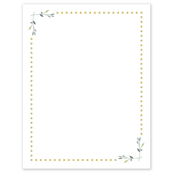 Avery 8.5" x 11" Cards, Gold Dots with Green Florals, 10 ct