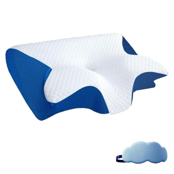 Pillow, Breathable 100% Memory Foam Pillows, 2026 New Pillow 2 in 1 Premium Ergonomic Contour, Not Stuffy, Slow-Rebound Memory Foam Neck Support for Side & Back Sleepers (Blue, 1 Set)