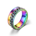 thumbnail image 1 of Anillos de cadena giratoria de acero de titanio para mujeres y hombres, anillo giratorio de descompresión, anillo de cadena multifuncional, abrebotellas, regalo, 1 of 4