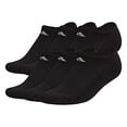 thumbnail image 2 of Adidas Women's Athletic No Show Sock (6-Pair), Black/Aluminum 2, Medium, (Shoe Size 5-10), 2 of 3