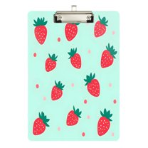 FORMRS Acrylic Clipboard with Low Profile Clip Standard A4 Letter Size, 12.5" x 9", Green Strawberry
