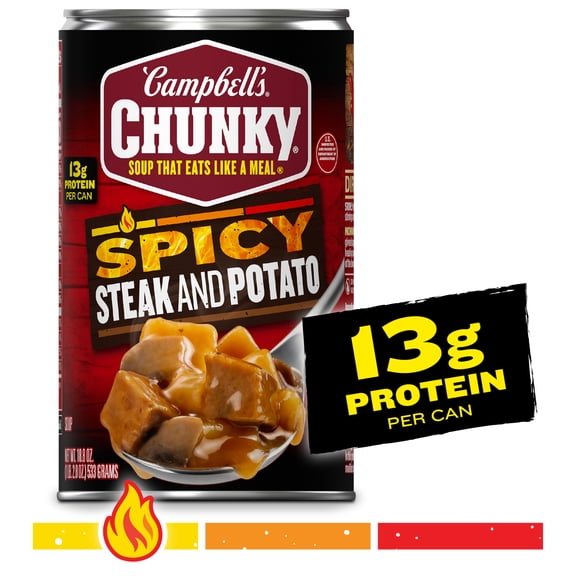 Campbell's Chunky Soup, Spicy Steak and Potato Soup, 18.8 oz Can