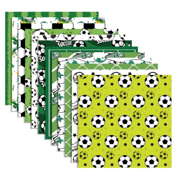 24Sheets Soccer Decorative Paper 30x30cm Football Pattern Paper Scrapbooking Decoration Paper for Journal Card Making