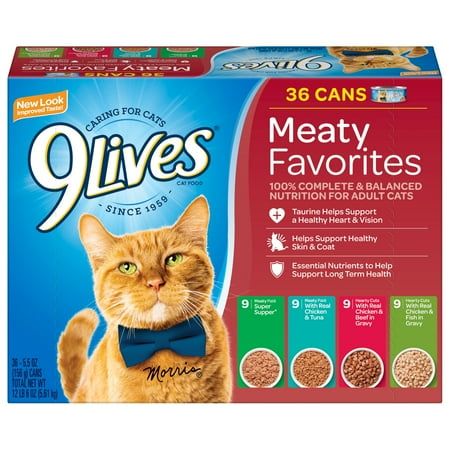 UPC: 0079100122837 | 9Lives Meaty Favorites Variety Pack  5.5-Ounce  36-Pack